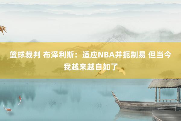 篮球裁判 布泽利斯：适应NBA并扼制易 但当今我越来越自如了