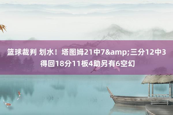 篮球裁判 划水！塔图姆21中7&三分12中3 得回18分11板4助另有6空幻