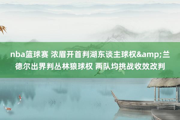 nba篮球赛 浓眉开首判湖东谈主球权&兰德尔出界判丛林狼球权 两队均挑战收效改判